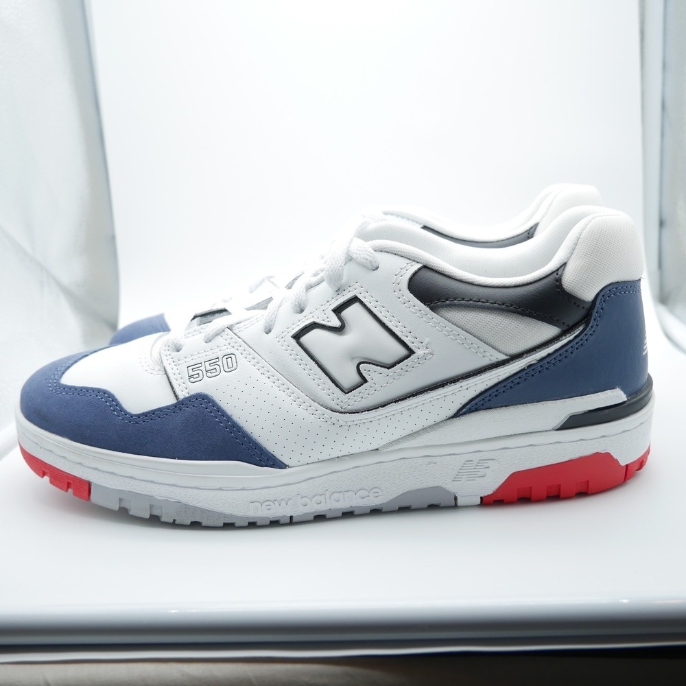 New Balance 550 Mens White Navy Red Blue Sneakers BB550NCN Size 11